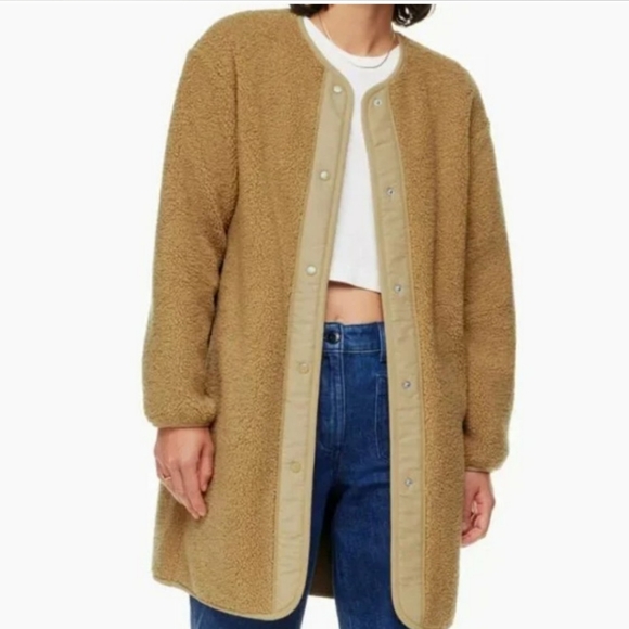 Aritzia Jackets & Coats Aritzia Wilfred Brown Sherpa Long Liner